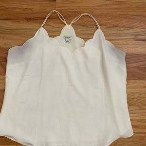 White J. Crew scalloped cami
